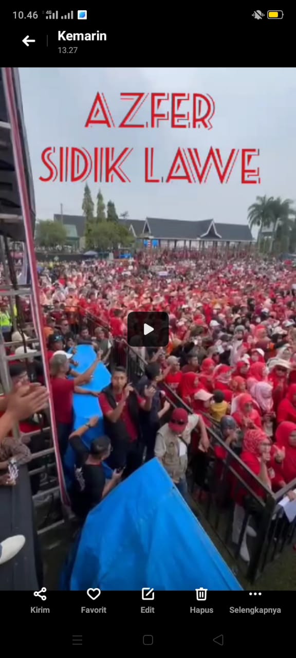 Lautan Manusia Sambut Ahmadi Zubir dan Feri, Lapangan Merdeka Bergema untuk Perubahan Sungai Penuh