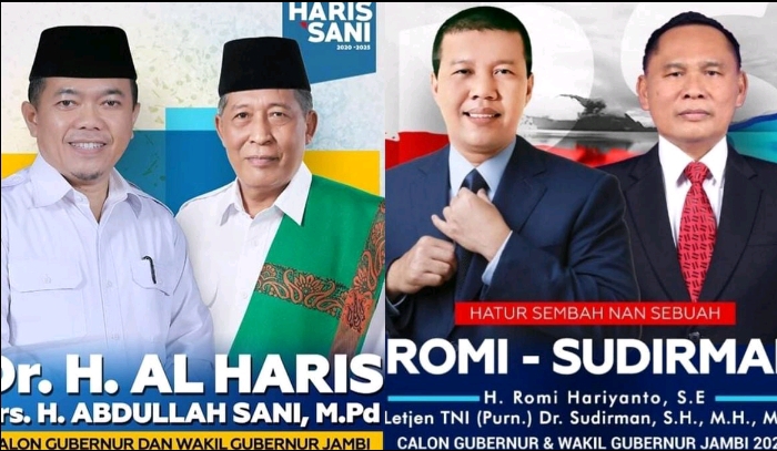 Al Haris - Sani dan Romi - Sudirman Resmi Bertarung di Pilgub 2024: Perebutan Kursi Gubernur yang Penuh Intrik dan Strategi